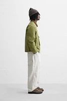 CONTRASTING COLLAR JACKET