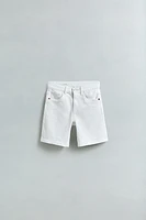 BASIC STRAIGHT DENIM BERMUDA SHORTS