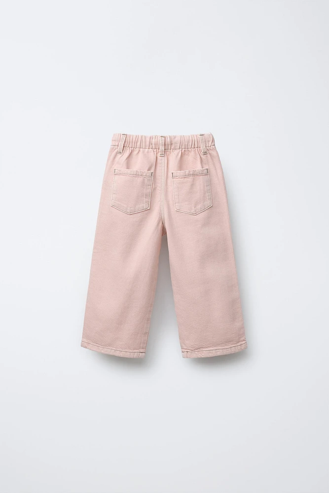 PANTALON EN SERGÉ À COUPE LARGE