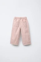 PANTALON EN SERGÉ À COUPE LARGE
