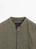 Chemise col mao lin délavé