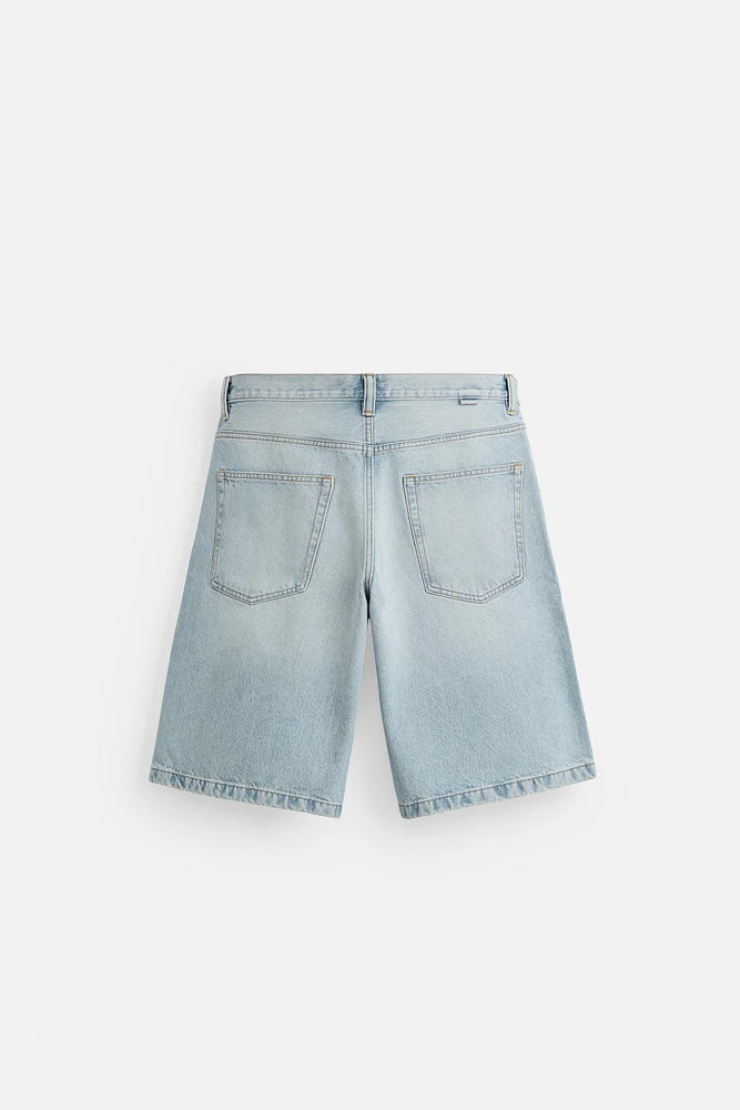 BERMUDA DENIM BAGGY FIT DÉLAVÉ