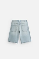 BERMUDA DENIM BAGGY FIT DÉLAVÉ