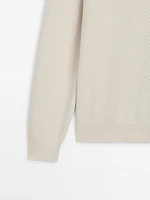 Cotton blend knit sweater