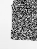 Draped knit top with flecked detail