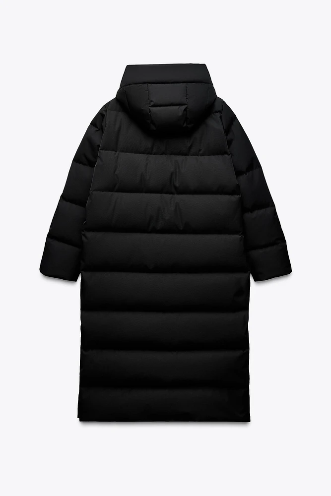 WATER AND WIND PROTECTION LONGLINE HOODED DOWN JACKET
