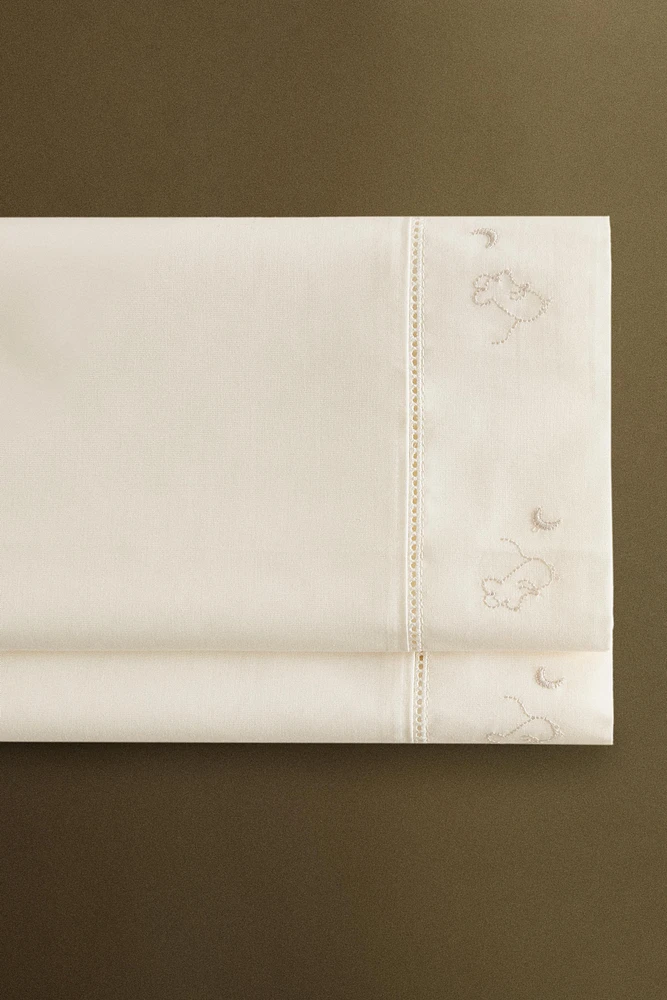 DRAP PLAT ENFANT BRODERIE PETITES SOURIS