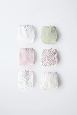 6-14 ANS/ LOT DE SIX CULOTTES IMPRIMÉES