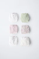 6-14 ANS/ LOT DE SIX CULOTTES IMPRIMÉES