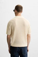 COTTON - LINEN BLEND KNIT POLO