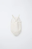 3-6 ANS/ MAILLOT DE BAIN CROCHET FLEURS