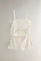 EMBROIDERED COTTON SHORTS