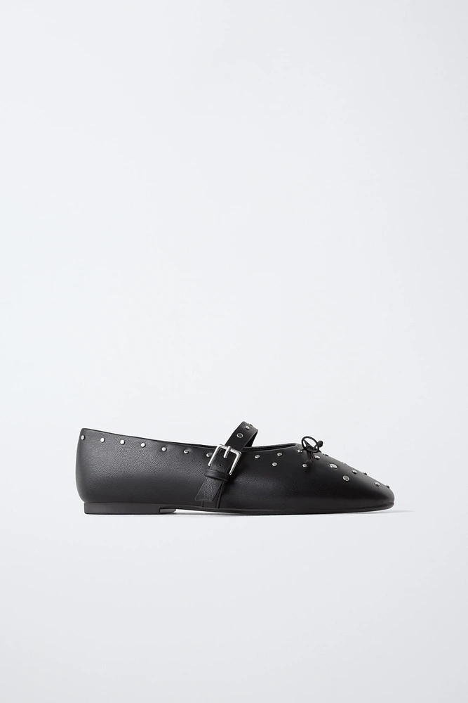 STUDDED BALLET FLATS