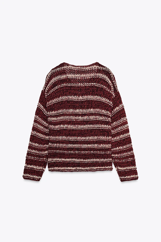 COMBINATION KNIT CARDIGAN