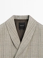Blazer col smoking imprimé à carreaux