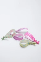 FIVE-PACK OF TEXT HAIR TIES