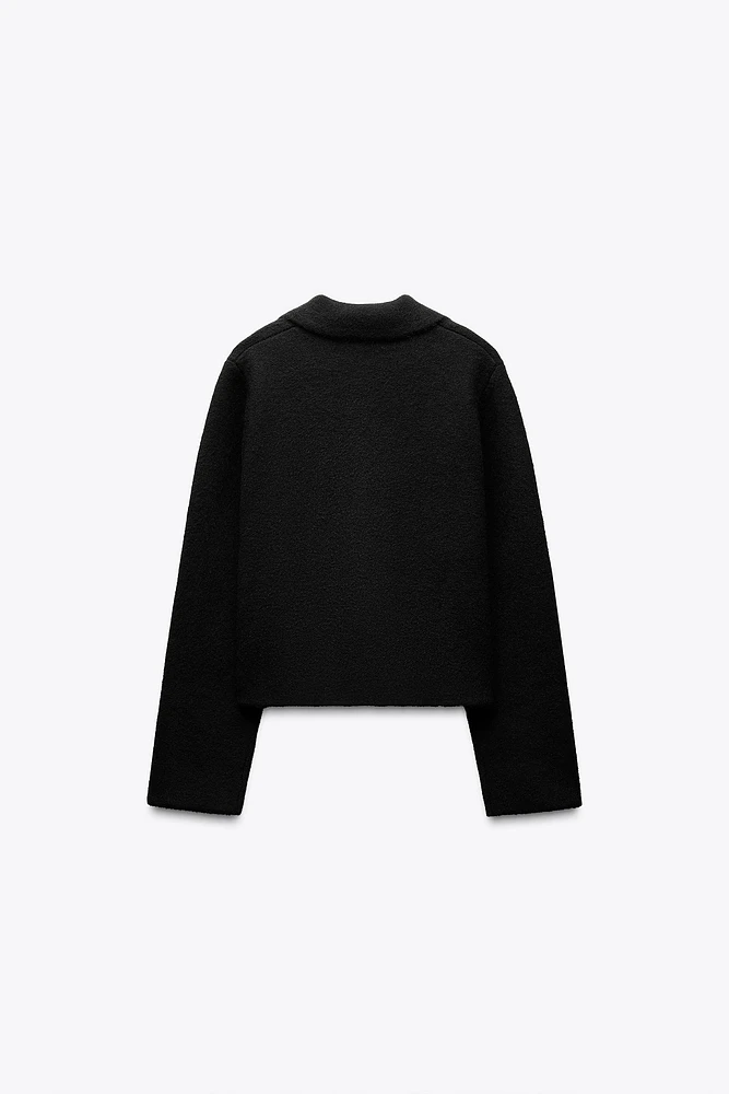 BASIC POLO COLLAR KNIT CARDIGAN
