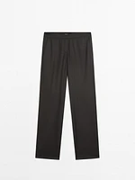 Pantalon straight taille basse fluide