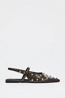 STUDDED FLAT SLINGBACKS