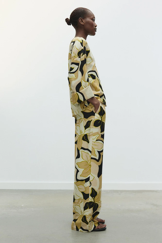 PRINTED WIDE-LEG PANTS