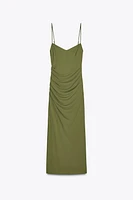 RUCHED MIDI DRESS