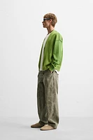 REVERSE EFFECT WASHED CARDIGAN