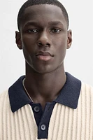 CONTRASTING KNIT POLO SHIRT