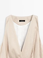 Fitted waistcoat with rhinestone buttons