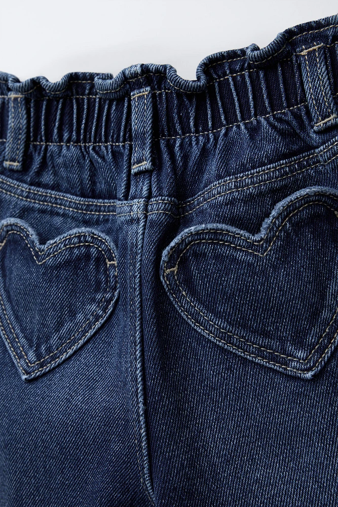HEART POCKET PAPERBAG JEANS
