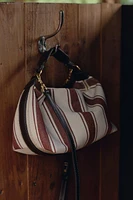STRIPED FABRIC CITY BAG