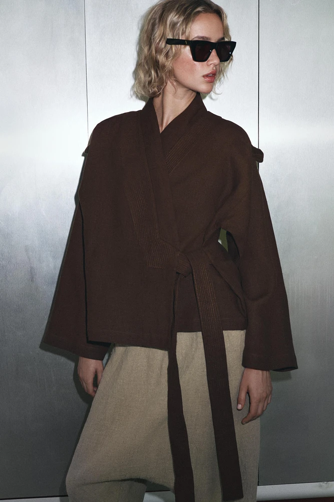LIMITED EDITION 100% LINEN KIMONO JACKET