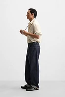 WRINKLE LOOK STRIPED SHIRT