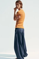 STRIPED RIB KNIT TOP