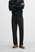 RELAXED FIT COTTON LINEN PANTS