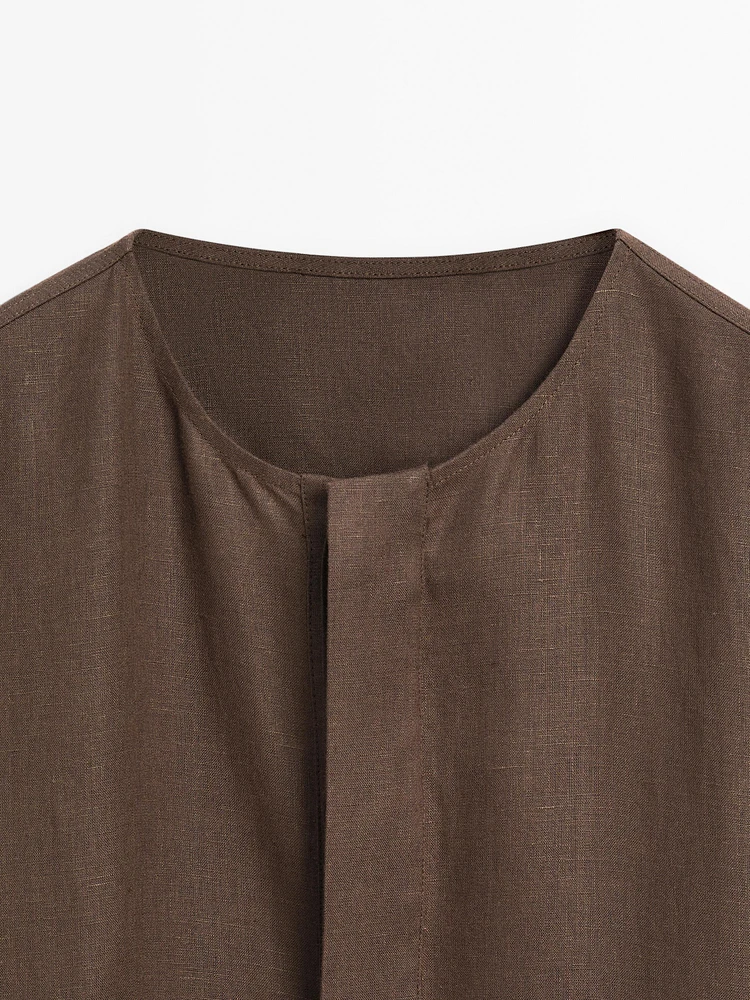 100% linen shirt dress