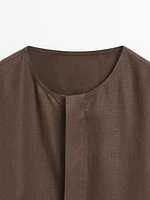 100% linen shirt dress