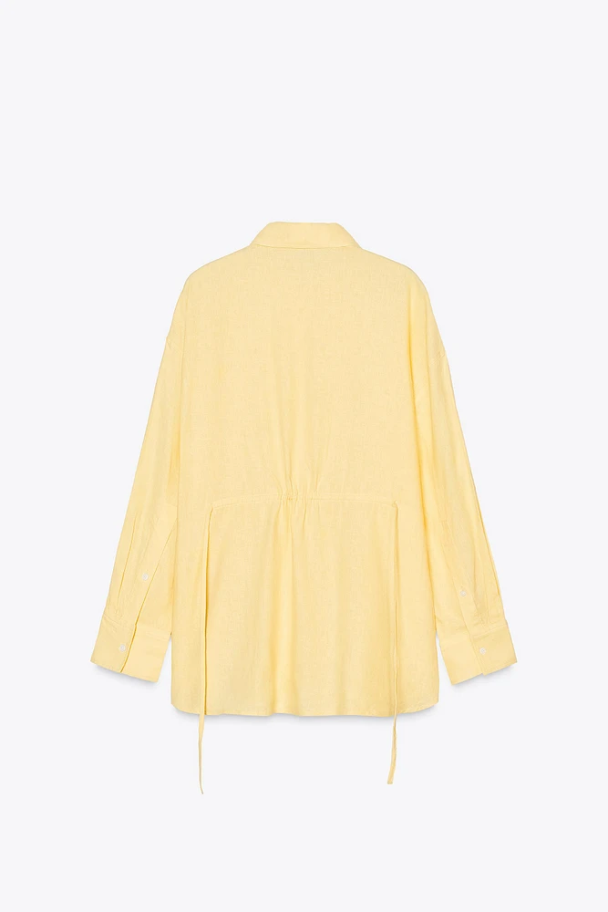 OVERSIZED LINEN BLEND SHIRT