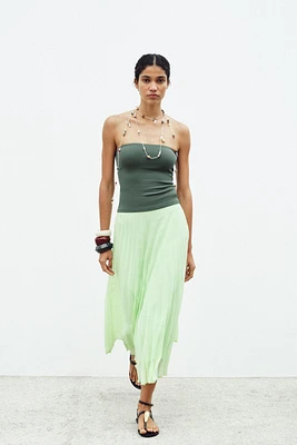 PLEATED MIDI SKIRT