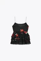FLORAL PRINT RUFFLED TOP