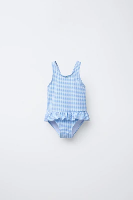 2-6 YEARS/GINGHAM CHECK SWIMSUIT