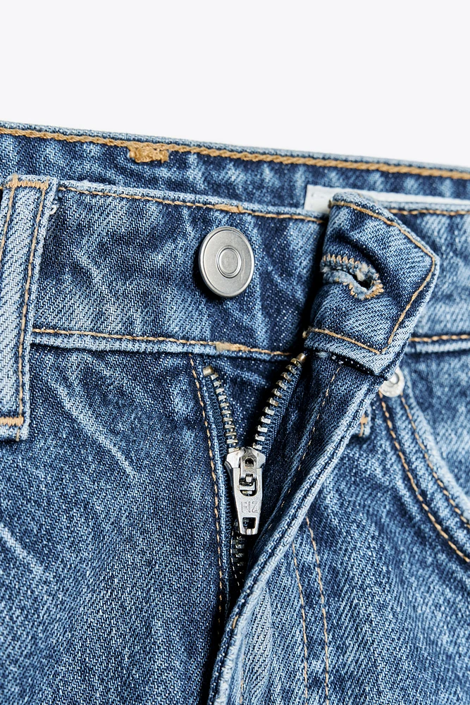DENIM TRF RIPPED MINI SKIRT