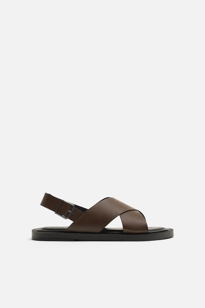 CROSSED STRAP SANDALS