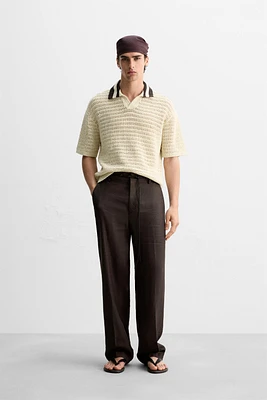 OPEN STRUCTURED POLO SHIRT