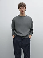 Pull en maille à col montant