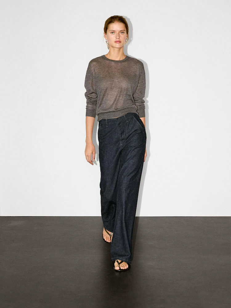 Jean straight taille haute