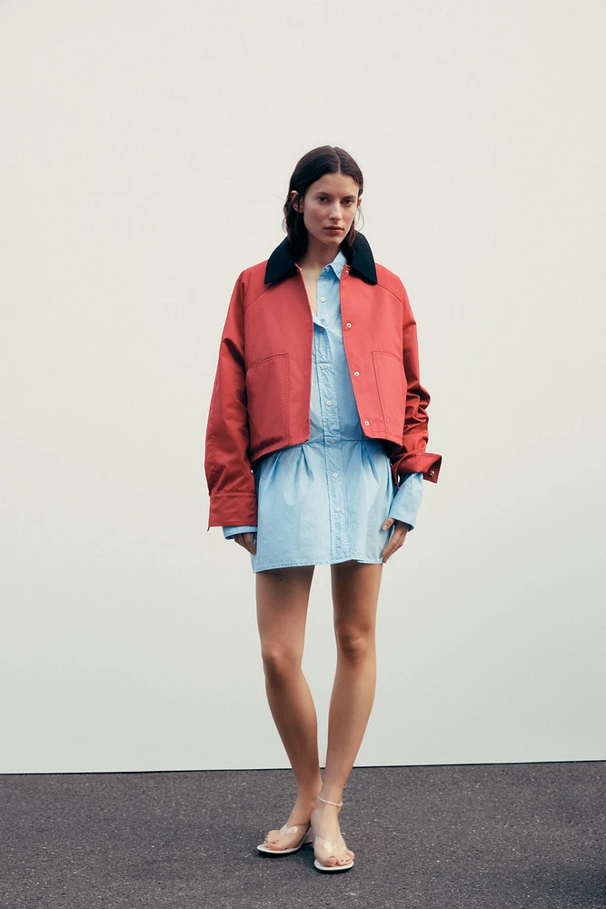 SHIRT DRESS WITH PLEATS