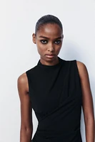 RUCHED MIDI DRESS