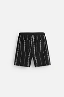 CONTRAST EMBROIDERY SHORTS