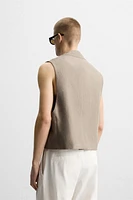 GILET STRUCTURÉ LIN - COTON