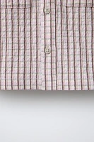 CHEMISE À TEXTURE ET IMPRIMÉ CARREAUX
